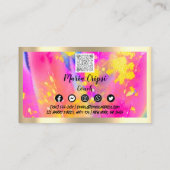 Aangepaste Logo QR Code Roze Gold Sociale Media Visitekaartje (Achterkant)
