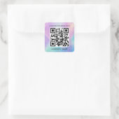 Aangepaste Logo QR-code Scan me naam holografisch Vierkante Sticker (Tas)