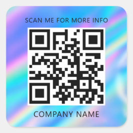 Aangepaste Logo QR-code Scan me naam holografisch Vierkante Sticker