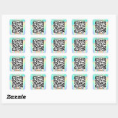 Aangepaste Logo QR-code Scan me Name Holographic Vierkante Sticker (Vel)