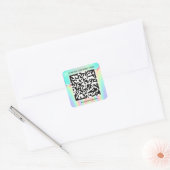 Aangepaste Logo QR-code Scan me Name Holographic Vierkante Sticker (Envelop)