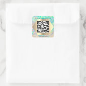 Aangepaste Logo QR-code Scan me Name Holographic Vierkante Sticker (Tas)