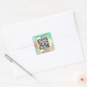 Aangepaste Logo QR-code Scan me Name Holographic Vierkante Sticker (Envelop)