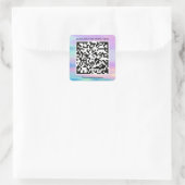 Aangepaste Logo QR-code Scannen Ik noem Holograaf Vierkante Sticker (Tas)