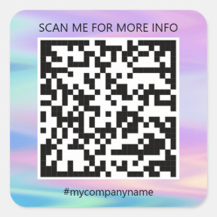 Aangepaste Logo QR-code Scannen Ik noem Holograaf Vierkante Sticker