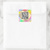 Aangepaste Logo QR-code Scannen Ik noem Holograaf Vierkante Sticker (Tas)