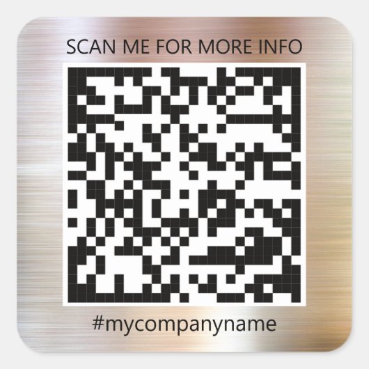 Aangepaste Logo QR-code Scannen me online winkelen Vierkante Sticker (Voorkant)