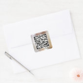 Aangepaste Logo QR-code Scannen me online winkelen Vierkante Sticker (Envelop)