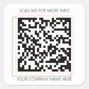 Aangepaste Logo QR-code Scannen naar roze Vierkante Sticker