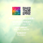 Aangepaste Logo QR Code Sjabloon Openingstijden Kl Raamsticker (Vel 3)
