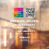 Aangepaste Logo QR Code Sjabloon Openingstijden Kl Raamsticker (Vel 2)