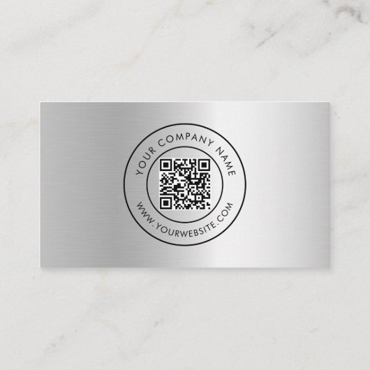 Aangepaste Logo QR Code Social Media Iconen Faux S Visitekaartje (Achterkant)