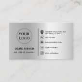 Aangepaste Logo QR Code Social Media Iconen Faux S Visitekaartje (Voorkant)