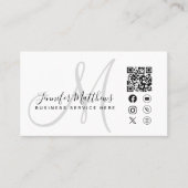 Aangepaste Logo QR Code Social Media Iconen Modern Visitekaartje (Voorkant)