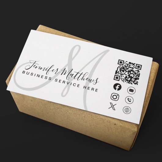 Aangepaste Logo QR Code Social Media Iconen Modern Visitekaartje