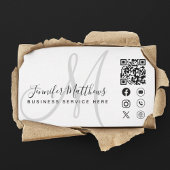 Aangepaste Logo QR Code Social Media Iconen Modern Visitekaartje