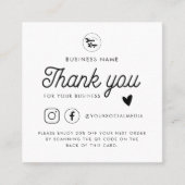 Aangepaste Logo QR-code Sociale media Bedankt Wit Kortingskaartje (Voorkant)