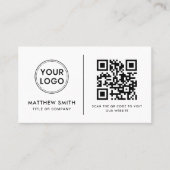 Aangepaste logo QR-code sociale media modern minim Visitekaartje (Voorkant)