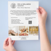 Aangepaste Logo QR Code Spa Wellness Center Zakeli Flyer (Hand)
