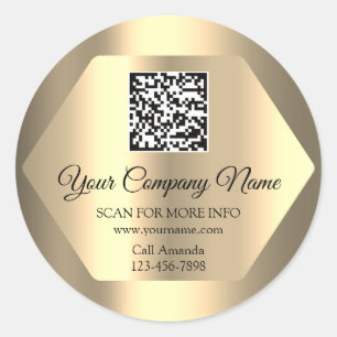 Aangepaste Logo QR-code - Speciale acties - Sepia  Ronde Sticker