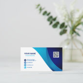 Aangepaste Logo QR-code Stijlvol Modern Profession Visitekaartje (Staand voorkant)