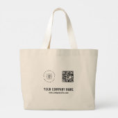 Aangepaste Logo QR-code Tekst Branding Promotionee Grote Tote Bag (Achterkant)