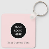 Aangepaste Logo QR Code Tekst Pink Company Sleutelhanger (Achterkant)