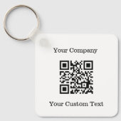Aangepaste Logo QR Code Tekst Zwart Bedrijf Sleutelhanger (Voorkant)