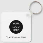 Aangepaste Logo QR Code Tekst Zwart Bedrijf Sleutelhanger (Achterkant)