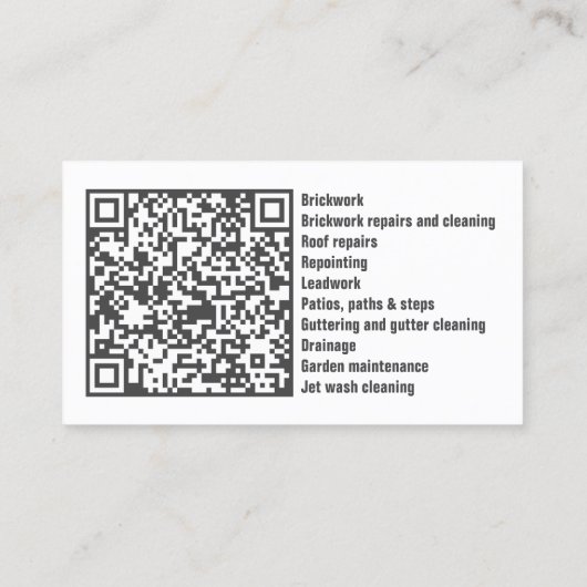 Aangepaste Logo QR-code voor de bouwconstructie Visitekaartje (Achterkant)