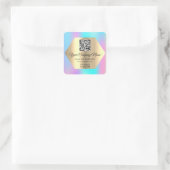 Aangepaste Logo QR-code voor speciale acties Gold  Vierkante Sticker (Tas)