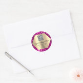 Aangepaste Logo QR-code voor speciale acties Roze  Ronde Sticker (Envelop)