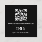 Aangepaste Logo QR-code Website Sociale pictogramm Vierkante Visitekaartje (Achterkant)