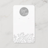 Aangepaste logo & QR-code Witte oorbellen displayk Visitekaartje (Voorkant)