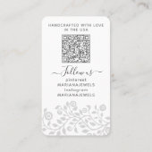 Aangepaste logo & QR-code Witte oorbellen displayk Visitekaartje (Achterkant)