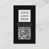 Aangepaste Logo QR Code Zakelijk Zwart Wit Visitekaartje (Achterkant)