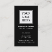 Aangepaste Logo QR Code Zakelijk Zwart Wit Visitekaartje (Voorkant)