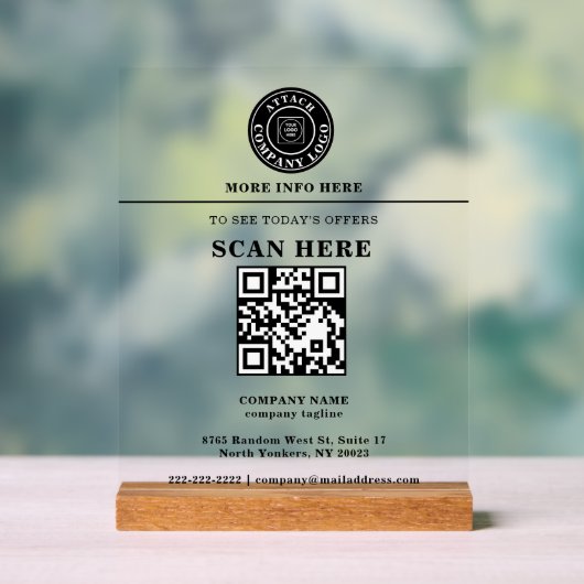 Aangepaste Logo QR-code Zakelijke Promotie Display (Neutraal)