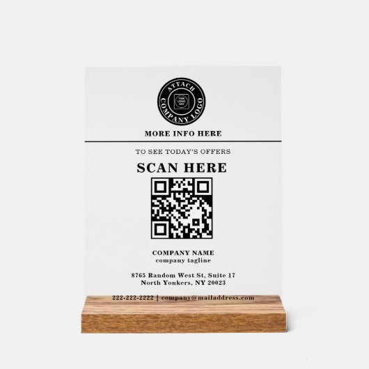 Aangepaste Logo QR-code Zakelijke Promotie Display (Voorkant)