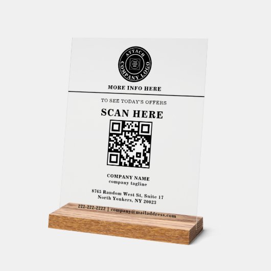 Aangepaste Logo QR-code Zakelijke Promotie Display (Hoek)