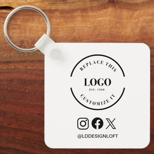 Aangepaste Logo QR Code Zakelijke Promotie sociaal Sleutelhanger (Voorkant)