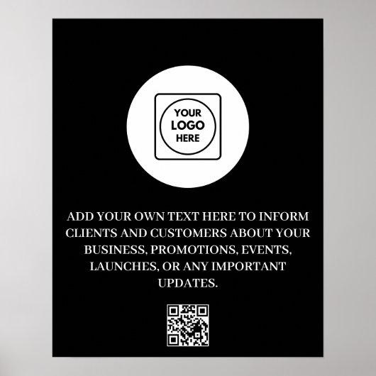 Aangepaste logo QR-code zwarte merk marketingposte Poster (Voorkant)
