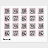 Aangepaste Logo QR-codenaam Hartelijk dank Roze wi Vierkante Sticker (Vel)
