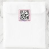 Aangepaste Logo QR-codenaam Hartelijk dank Roze wi Vierkante Sticker (Tas)
