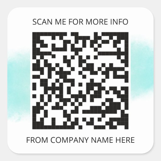 Aangepaste Logo QR-codenaam Hartelijk dank Vierkante Sticker (Voorkant)