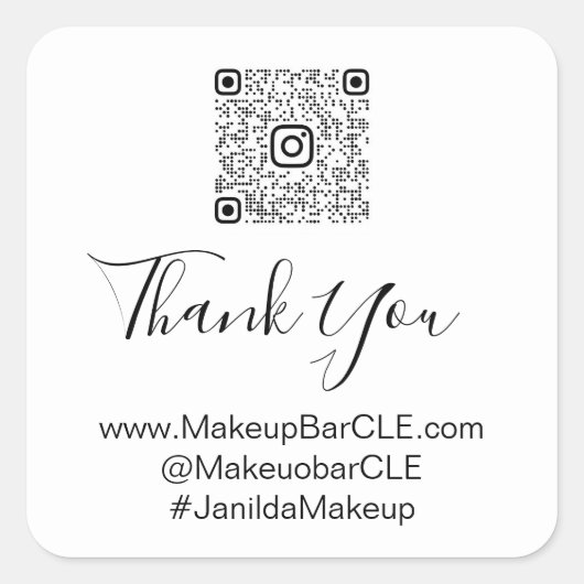 Aangepaste Logo QR-codenaam Hartelijk dank voor wi Vierkante Sticker (Voorkant)