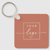 Aangepaste logo QR-codetekst dubbelzijdig terracot Sleutelhanger (Voorkant)