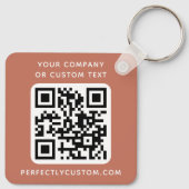 Aangepaste logo QR-codetekst dubbelzijdig terracot Sleutelhanger (Achterkant)