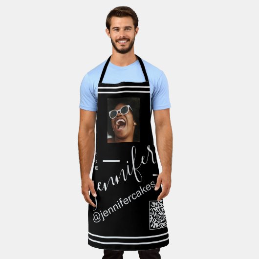 Aangepaste Logo QR Menu CODE Restaurant Schort (Gedragen)