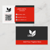 Aangepaste Logo QR Modern Visitekaartje (Voorkant / Achterkant)